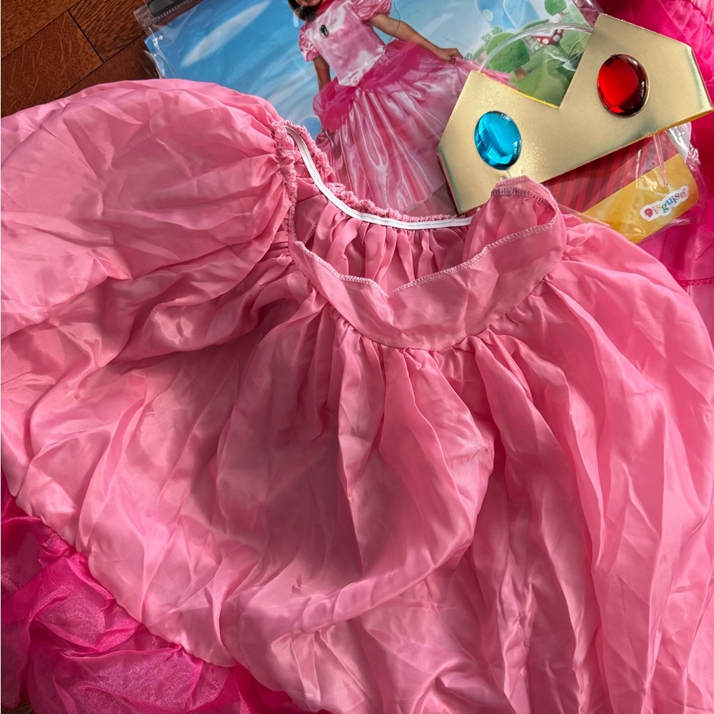 Mario Bros Princess Peach Girls Costume M 7-8 - Picture 5 of 5